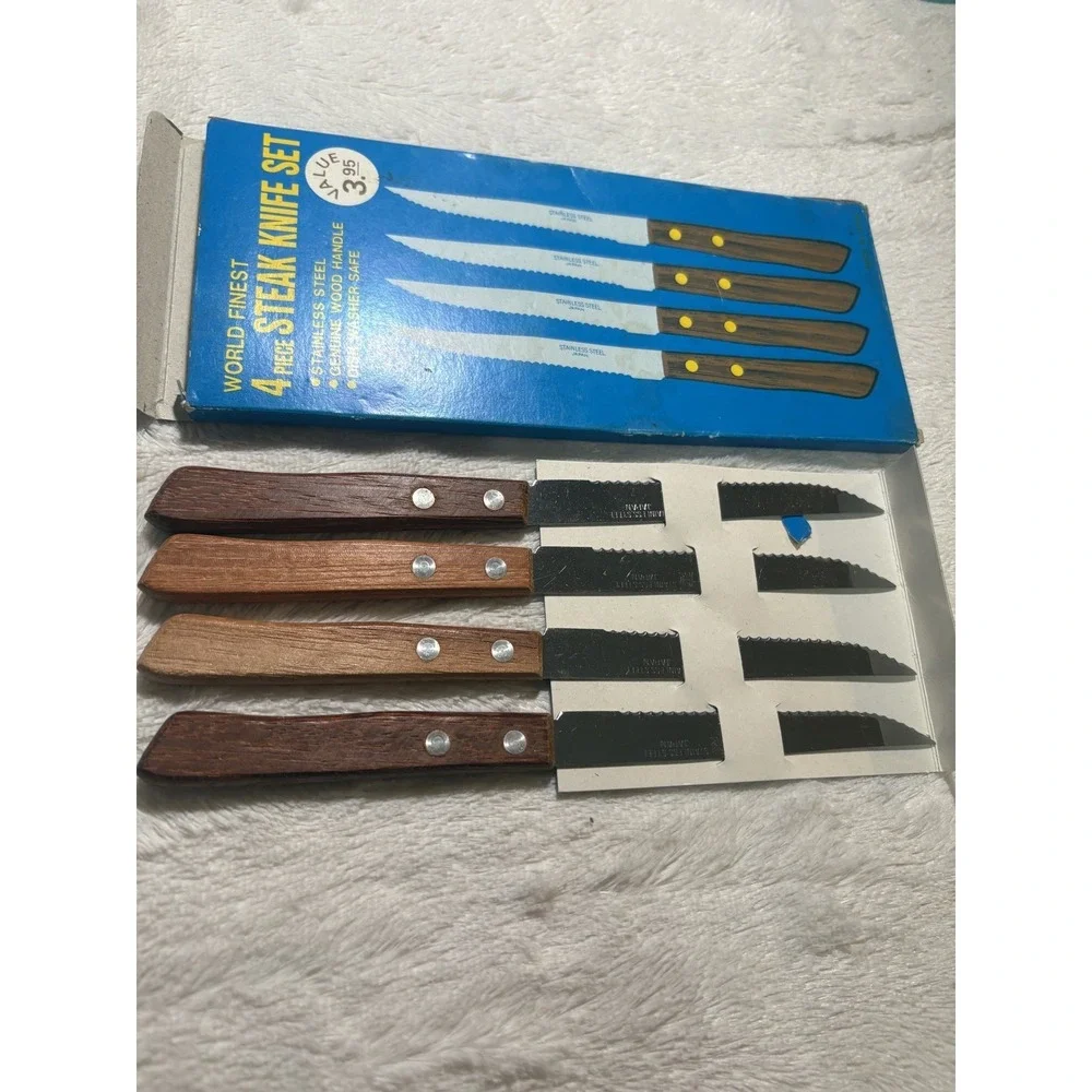 Vintage The Worlds Finest Cutlery 4 Piece Steak‎ Knife Set